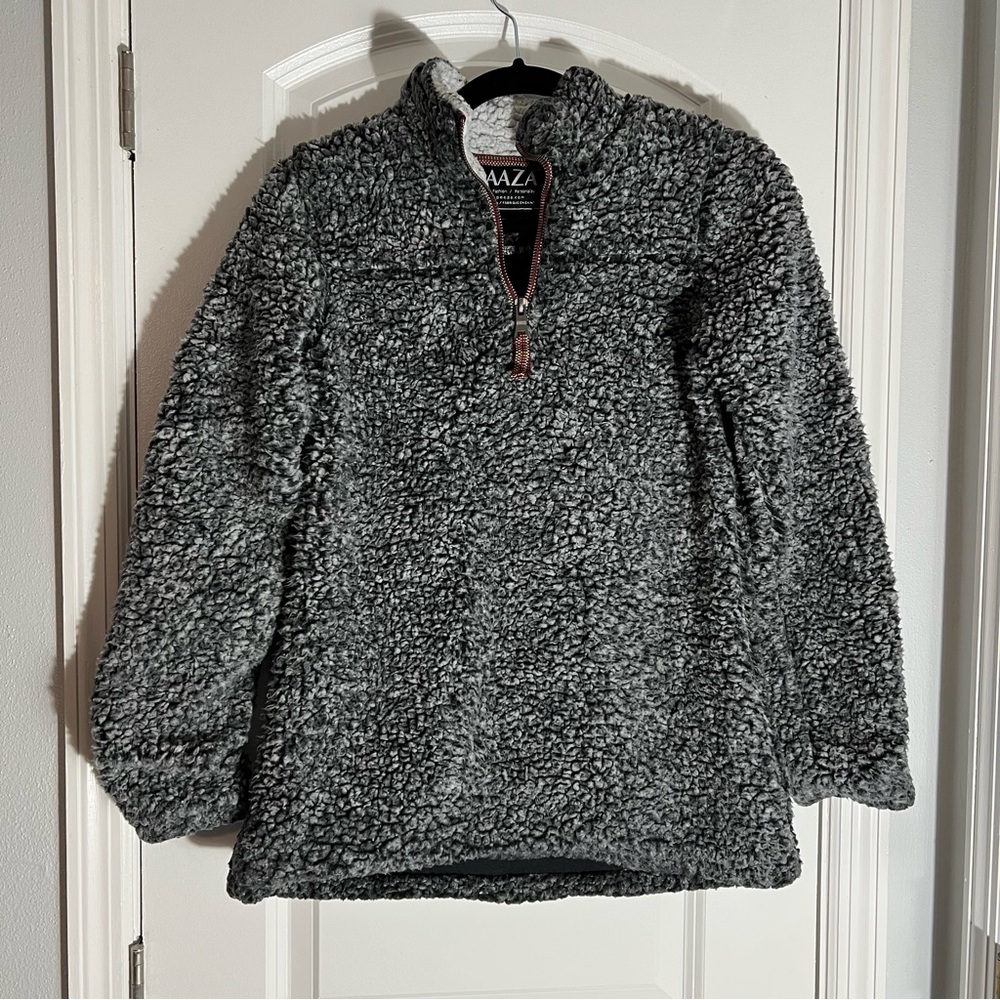 Cozy Frosty Sherpa Quarter-Zip Sweater